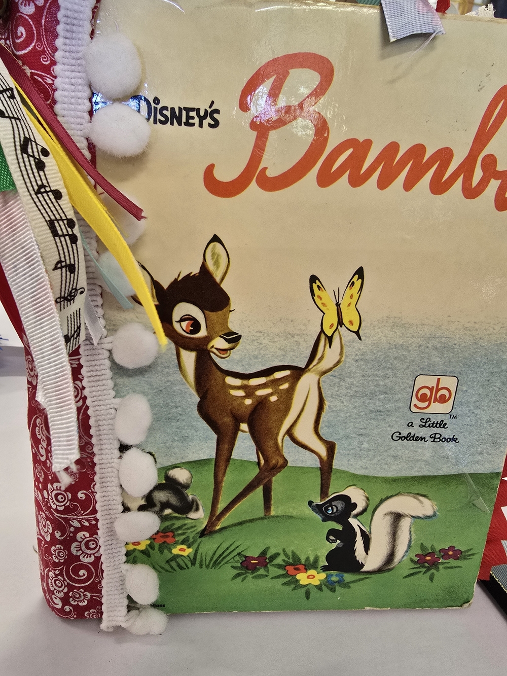 Bambi Decorative Book-Style Storage - Red and Cream